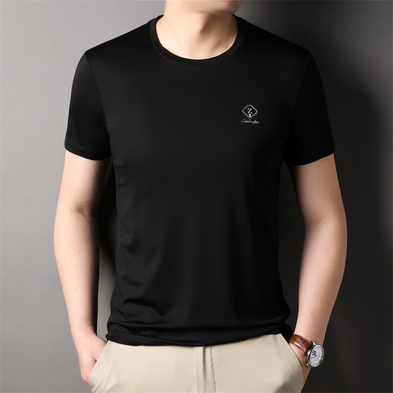 夏季新款圆领短袖中老年商务休闲宽松T恤上衣时尚百搭HP2315-P48,男装T恤,星座1105-3