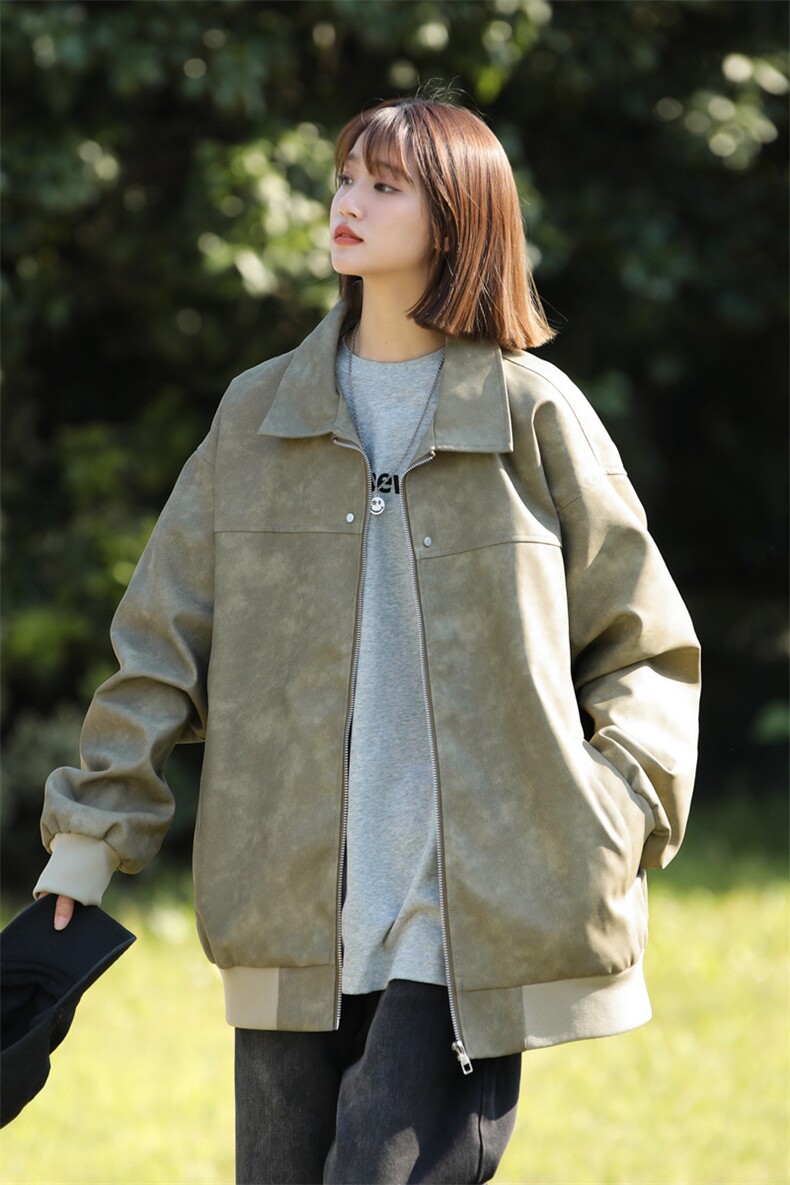 中性风机动皮衣美式皮夹克男女潮牌上衣外套A406jk1189特p83,男装夹克,星座309（原A406）