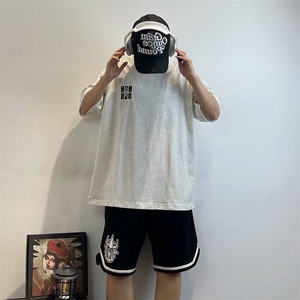 万针全刺绣工艺抖音得物高品质260克重磅纯棉双纱美式高街短袖T恤图片