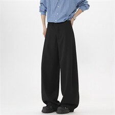 春秋美式高街休闲裤男女垂感阔腿西裤长裤纯色西装裤宽松直筒裤子，男装西服套装，电商A443