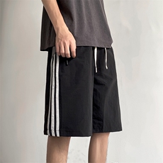 休闲短裤男韩版潮流拼色条纹帅气2024夏季新款ins运动裤K4155-P35，男装牛仔裤，星座412-3