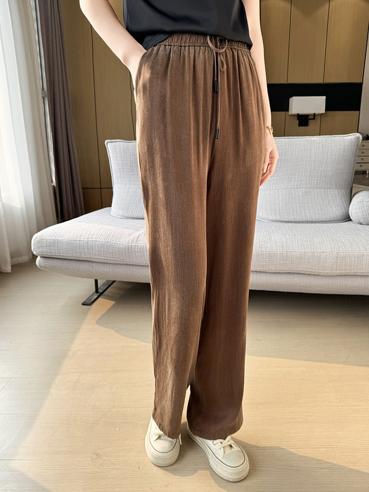 夏季新款休闲裤女士显瘦薄款萝卜裤水云纱女裤宽松大码哈伦裤子,女装休闲裤,恩尚羊绒