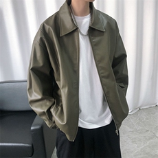 现货主推高质量皮衣外套男宽松皮夹克机车服A026P95加绒P105，男装皮衣，电商A351