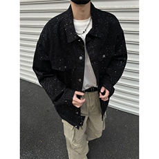 潮牌美式满天星工装牛仔外套男宽松设计感情侣百搭夹克JK1165-P78，男装工装外套，星座1103-3