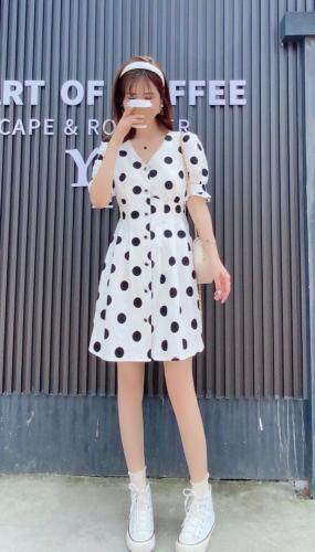 波点花裙，女装，Linda Jean