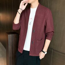 针织开衫男秋冬季韩版宽松毛衣长袖毛线衫男外套DF165T，男装针织衫/毛衣，电商A102