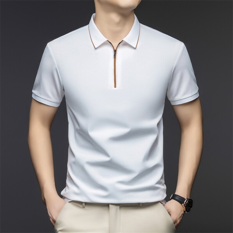 G3303春夏男士新款短袖T恤青年修身翻领体恤休闲打底衫图片
