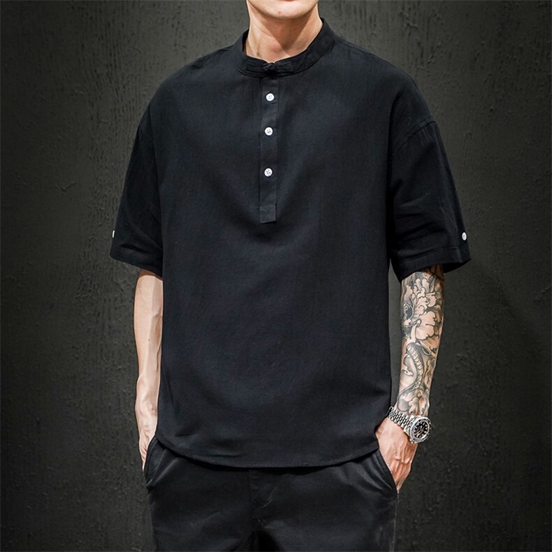 2021夏季新马切达日系大码男风棉麻亚麻短袖T恤T188-P30,男装T恤,电商A001