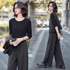 2025年秋季新款时尚气质木耳边马甲三件套，女装套装/套裙，慕依路