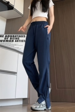 复合版本纯色侧拉链设计潮流大码直筒休闲裤男K59551-特P50控98，男装休闲裤，电商A001