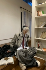 做旧渐变牛仔夹克套装休闲外套长裤JK8225特P83KZ1985特P63，男装休闲套装，星座908-1