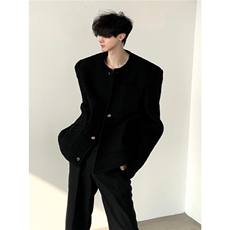 W10289-P63网图现货穿搭垫肩西装外套轻奢高级感小香风夹克西服，男装西服，星座1608