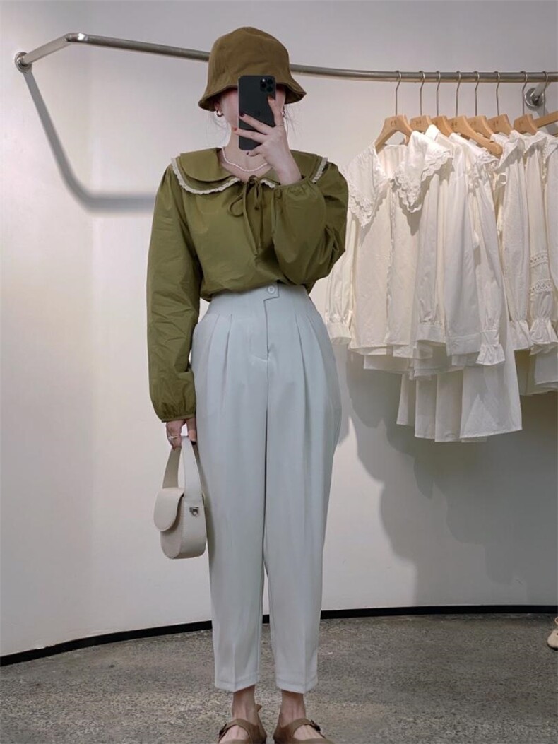 小领衬衫，女装衬衫，驿谷