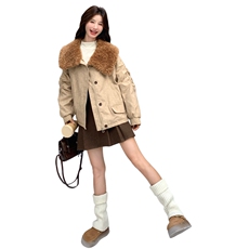 韩版宽松显瘦保暖羽绒服女冬季短款休闲90白鸭绒加厚毛领外套，女装羽绒服，2C166