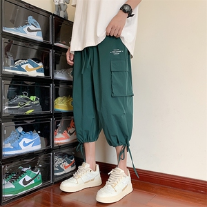 春夏季新款时尚流行潮流大口袋束脚青春男士港风休闲裤子K112-P35图片