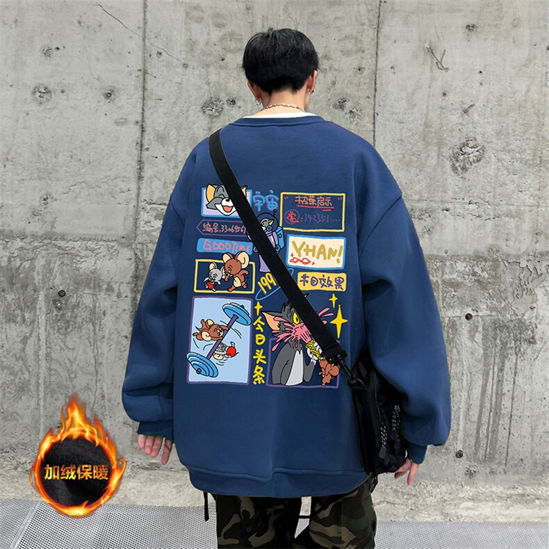 抖音供货、复合重磅加绒现货圆领卫衣宽松D223A-JR-YL2348-特P33,男装卫衣,电商019-1