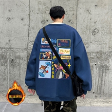 抖音供货、复合重磅加绒现货圆领卫衣宽松D223A-JR-YL2348-特P33，男装卫衣，电商019-1