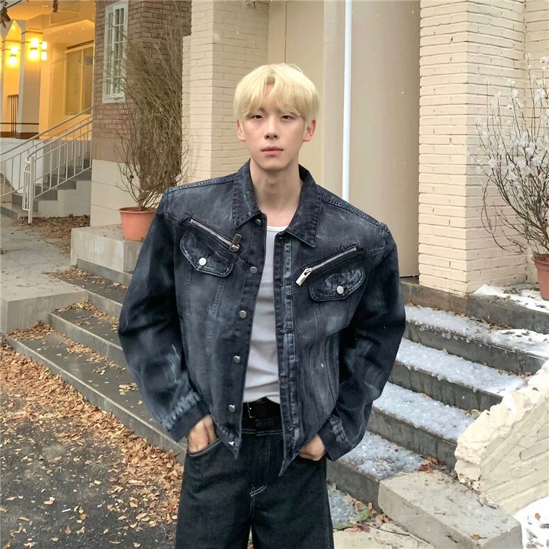 美式垫肩廓形擦色牛仔外套男GM8867P95,男装夹克,星座1116-2