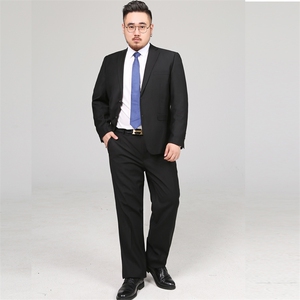 S-9XL男士西服套装职业商务正装婚礼西装两件套加肥大码 187图片
