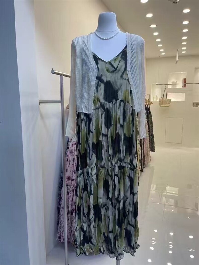 高级感连衣裙女夏季新款气质法式中长裙显瘦优雅女装a字裙子图片