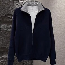 新款针织开衫拉链外套男肌理感宽松休闲夹克513AKS2575P57，男装夹克，星座513A