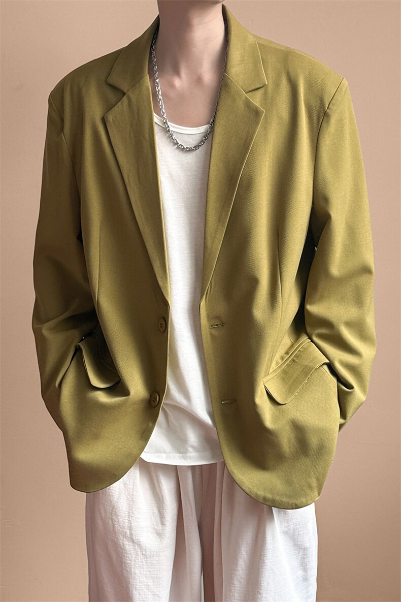 秋新款高级感潮西装外套宽松休闲设计感西服A351-AX2481-P115,男装西服套装,电商A351