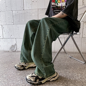 美式牛仔裤男韩版潮流高街帅气个性2023夏季新款ins长裤RK486-P49图片