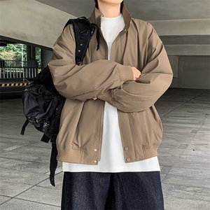 工装立领风衣外套2025春秋新款韩版宽松夹克4011 P57图片