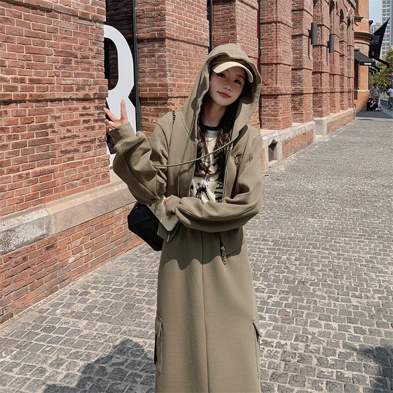 （2024新款现货）连帽开衫卫衣工装套裙212A-8803-P155-K228,女装套装/套裙,浙宝212A