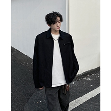 8XL-M春季水洗帆布短款夹克男生vintage美式复古工装外套JK003P98，男装夹克，电商B312