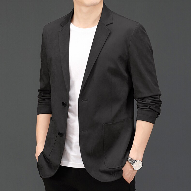 中老年2023年上衣单排扣春季翻领口袋长袖时尚西服SL88225,男装西服,钱塘6003（原4033）