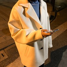 秋装纯色港风ins主推宽松百搭呢料男大衣A071-088-P115,男装风衣,电商A071