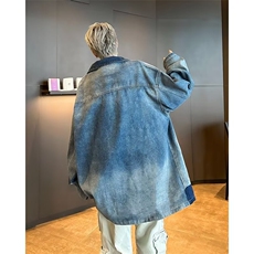 美式潮牌水洗做旧新中式盘扣牛仔夹克男宽松休闲外套JKB05/P80，男装夹克，星座506