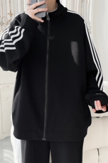 WY5019/P65春装新款高品质不起球织带设计开衫卫衣男潮宽松外套，男装夹克，电商A141