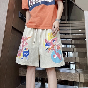 冰丝短裤男士夏季薄款速干沙滩五分裤多巴胺穿搭宽松休闲运动裤子图片