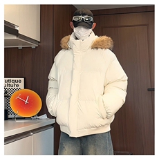 现货加厚保暖可拆卸毛领棉衣男女冬季外套情侣棉服MY88/P110，男装棉衣，星座205-3