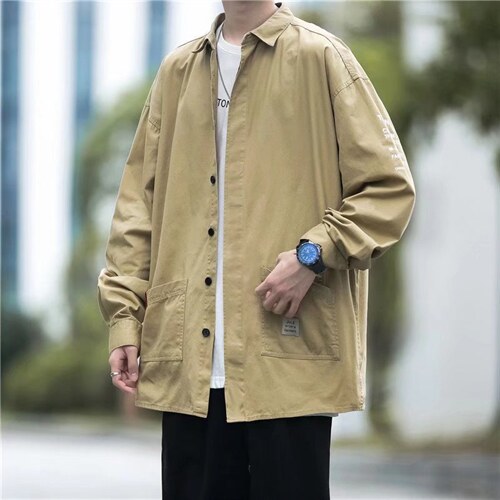 长袖衬衫男港风日系外套C3028P33图片