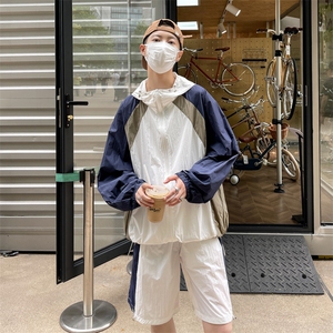 防晒服套装男 夏季运动风拼色时尚防晒衣夹克衫 XZ514-2-1608-P98图片