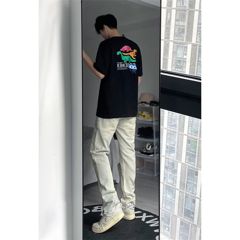 B221美式ins高街暗黑小众修身小脚破洞牛仔裤LK23055-P65控88,男装牛仔裤,电商B221