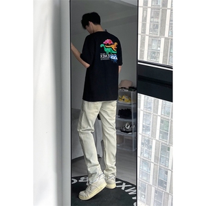 B221 美式ins高街暗黑小众修身小脚破洞牛仔裤 LK23055-P65 控88图片