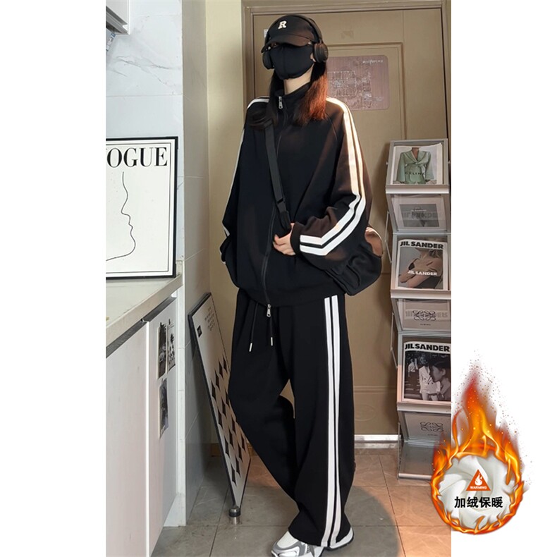 加绒加厚运动服套装W4641JR（加绒）特P53/K8579JR（加绒）特P43,男装休闲套装,电商A007