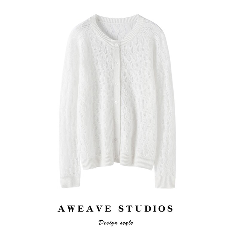 2024秋冬新款山羊绒七针圆领编织纽扣羊绒开衫，女装羊绒衫，咔绒特