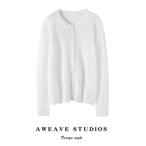 2024秋冬新款山羊绒七针圆领编织纽扣羊绒开衫,女装羊绒衫,咔绒特