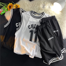 男潮流休闲套装宽松篮球服Y90P37，男装休闲套装，星座1116-2