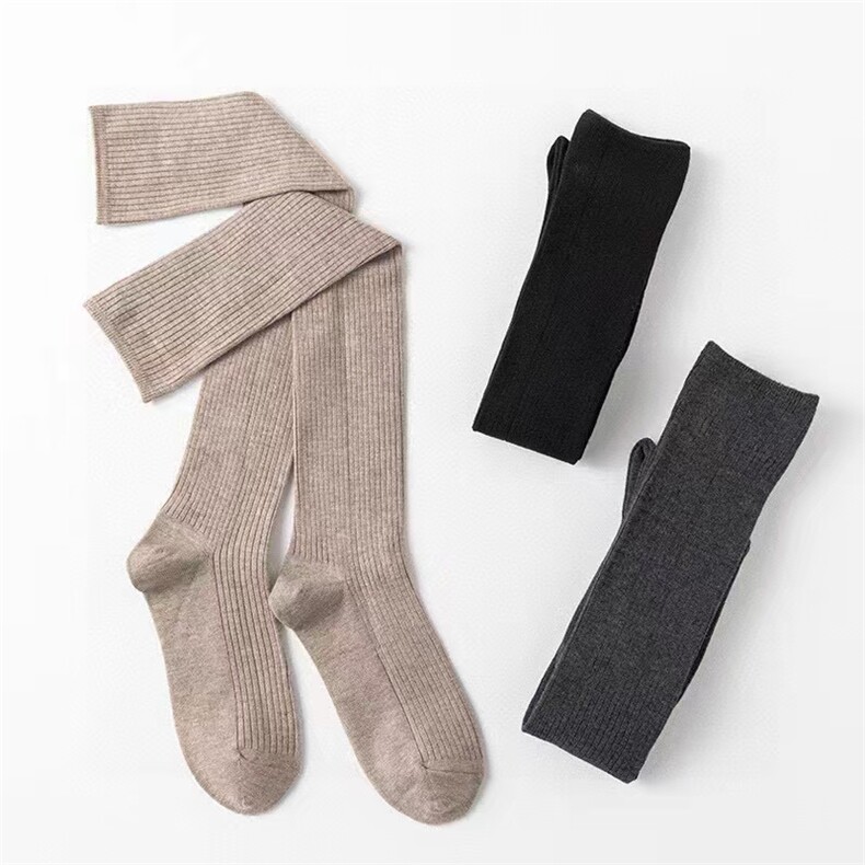 时尚保暖女士过膝长袜50厘米抗菌除臭羊毛袜防起球舒适百搭，袜子，三权袜业