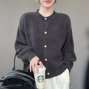女士加厚提花开衫羊毛秋冬保暖柔软舒适图片