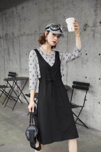 假两件套连衣裙，女装连衣裙，琪轩蔓莎