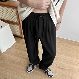 男秋季新款港风休闲裤西装布半松紧K450P35图片