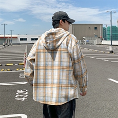 春秋新款男衬衫夹克长袖格子青年格子休闲外套JK0556-P52，男装夹克，星座308B-2