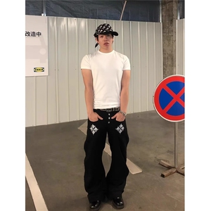 简约潮流时尚日系原宿文艺慵懒百搭气质牛仔裤新款流行NZA509图片